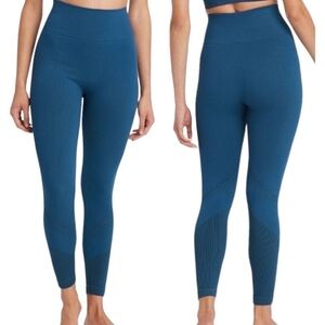 JoyLab Yoga NWOT Dark Blue High Rise 7/8 Leggings Ribbed Waistband Sz L